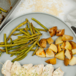 Creamy Garlic Herb Chicken Sheet Pan Meal pin