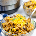 instant pot chicken burrito bowls pin