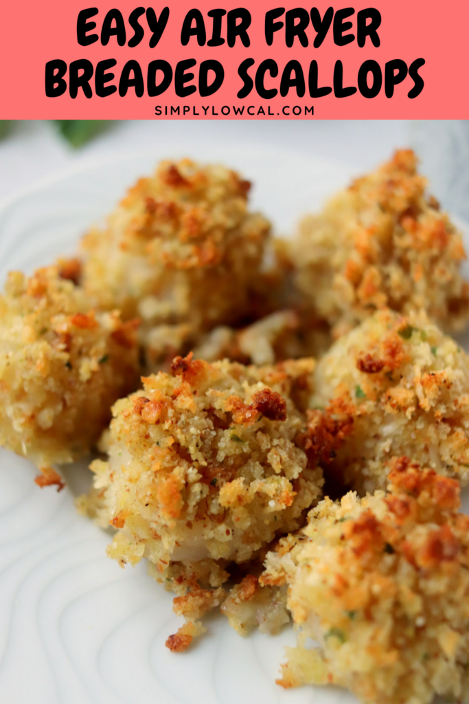easy air fryer breaded scallops pin