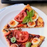 cauliflower crust margherita pizza pin.