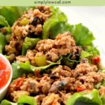 ground chicken Thai lettuce wraps pin.