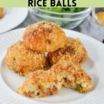 air fryer cauliflower rice balls pin.