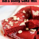 red velvet cookie bars using cake mix pin.