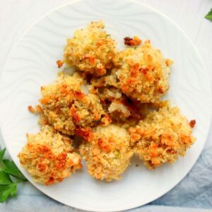 air fryer breaded sea scallops thumbnail picture.