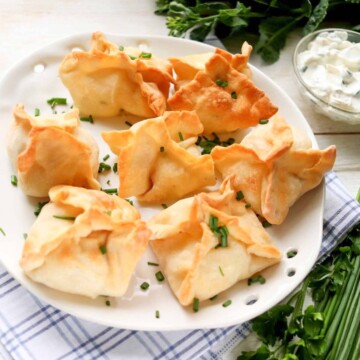 Thumbnail of air fryer pineapple cream cheese wontons.