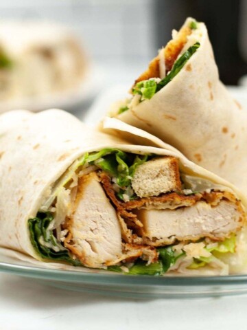 Thumbnail of air fryer crispy chicken caesar wrap.