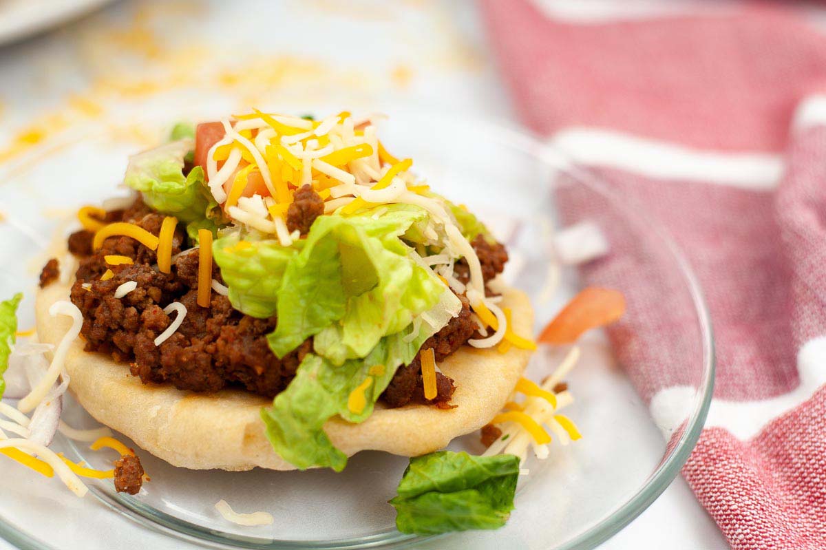 Fry bread with toppings.