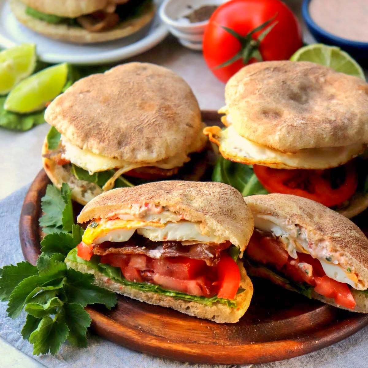 breakfast sandwich with baja sauce thumbnail picture.