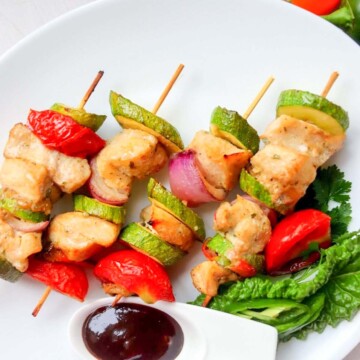 Thumbnail of broiled chicken kabobs.