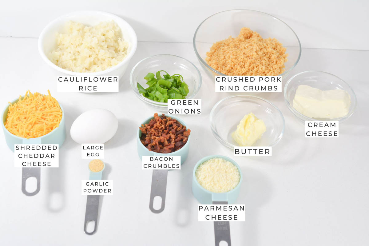 Labeled ingredients for the rice balls.