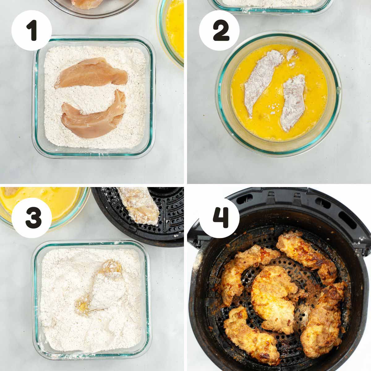 four image process making chicken caesar wraps.