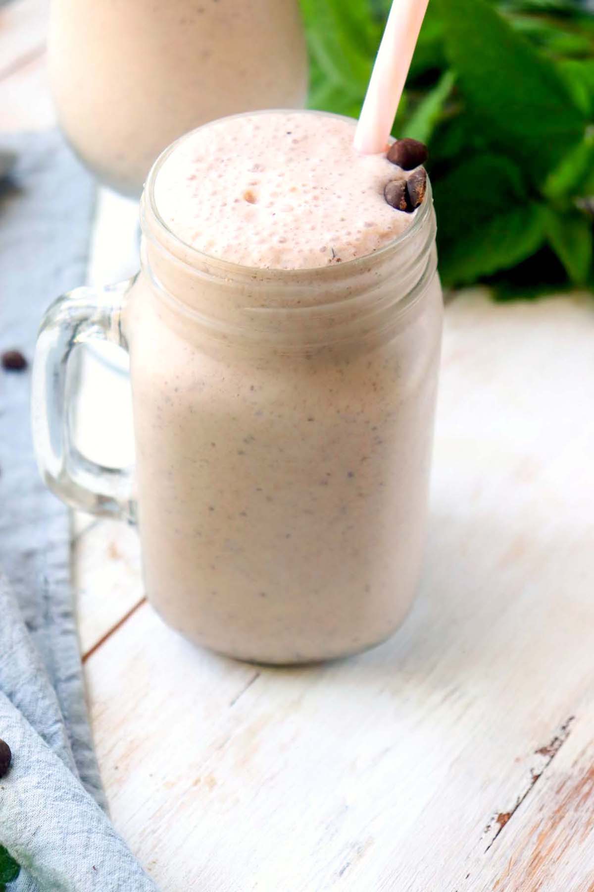 Frappe in a mason jar.