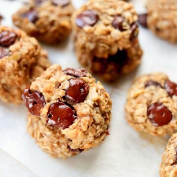 stacked banana oatmeal cookies.
