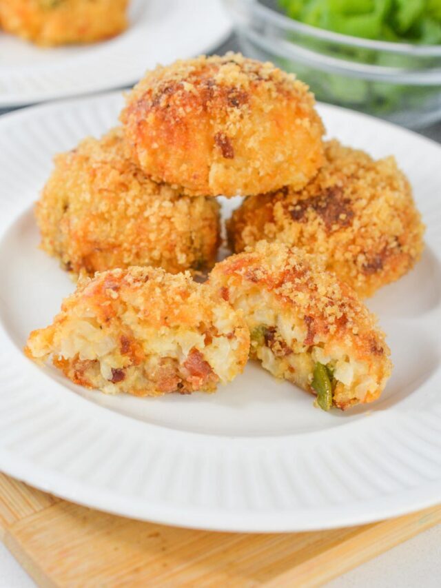 Air Fryer Cauliflower Rice Balls Story