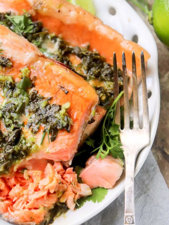 Cilantro Lime Baked Salmon Story