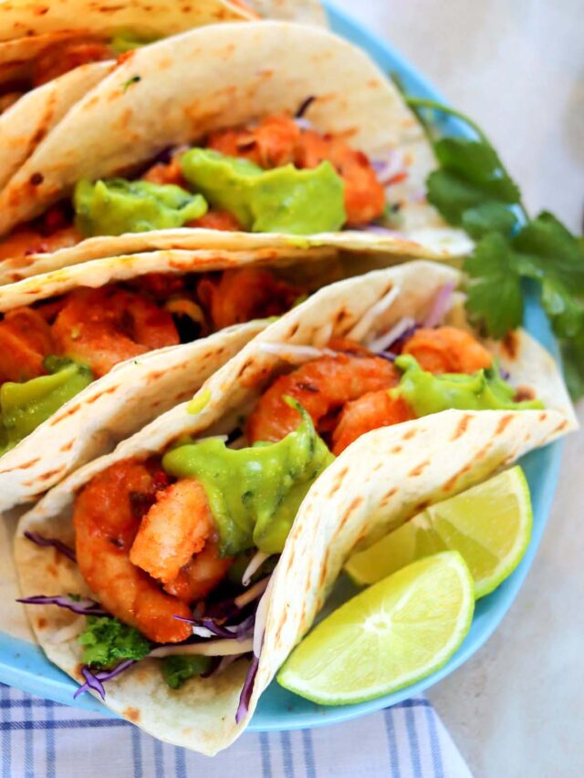 Shrimp Tacos with Cilantro Lime Sauce Story Simply Low Cal