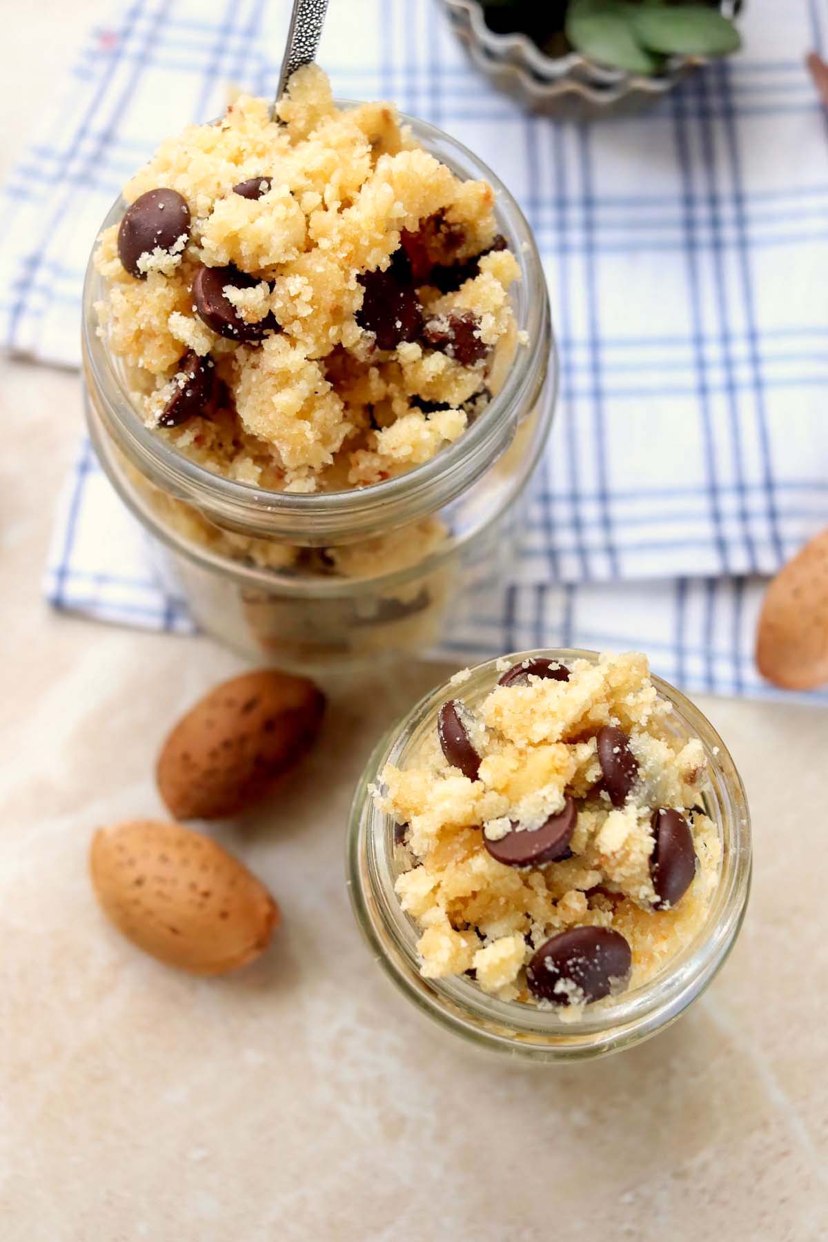 Two jars of cookie dough.