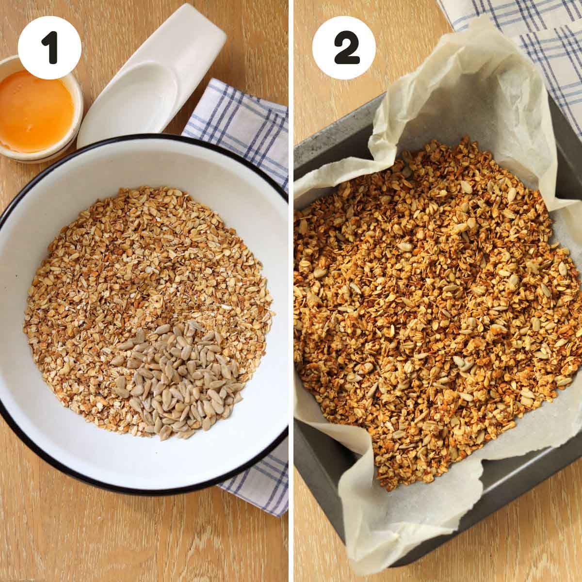 Steps to make the granola.