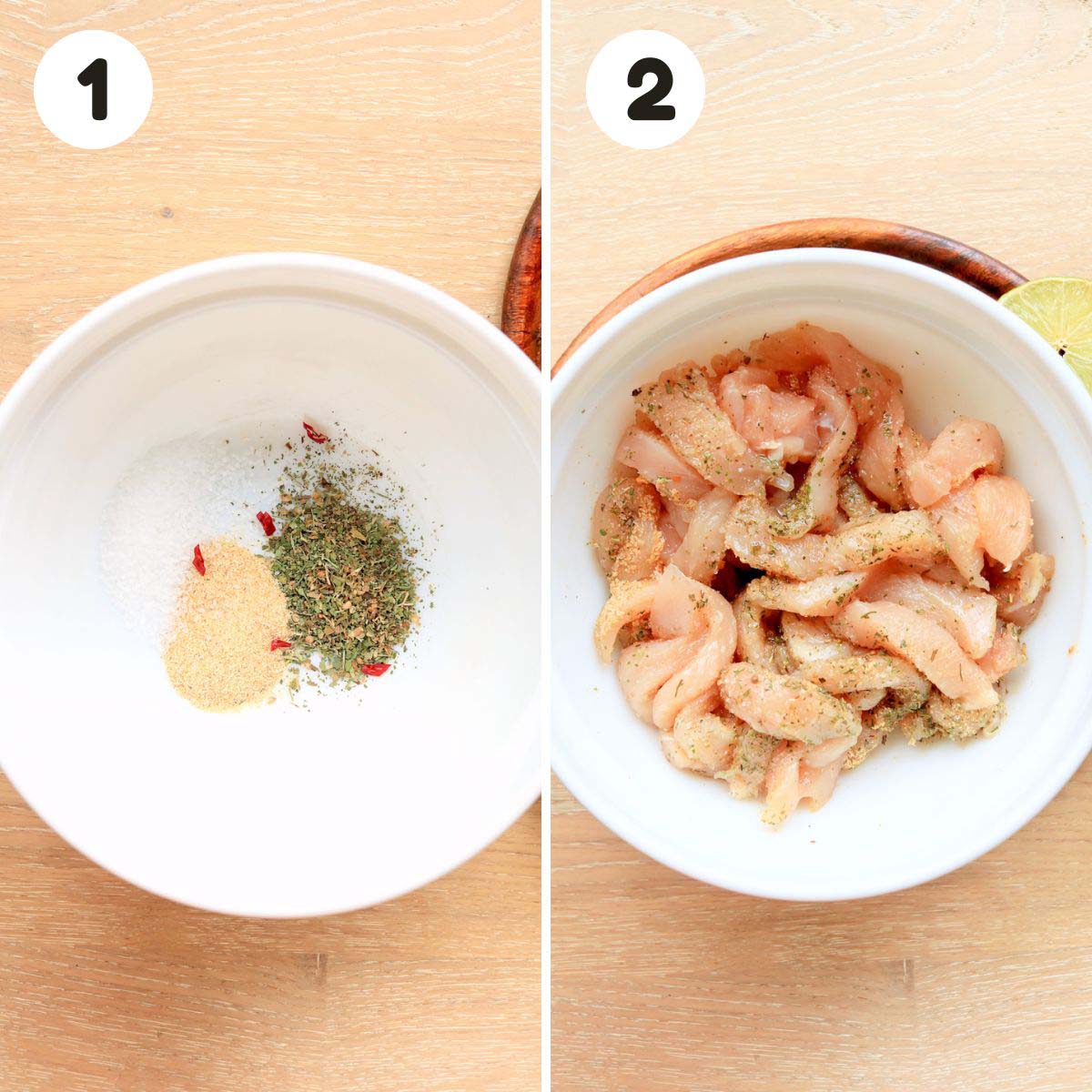 two image process making fajitas.