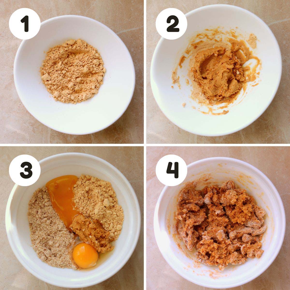 Steps to make the peanut butter cookies.