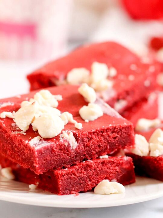 red velvet cookie bars using cake mix thumbnail picture.