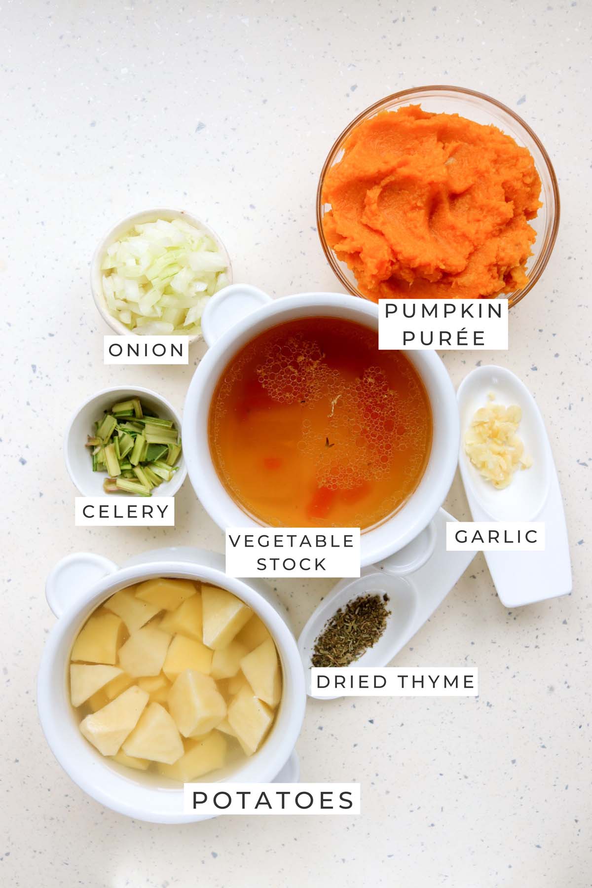 pumpkin soup labeled ingredients.