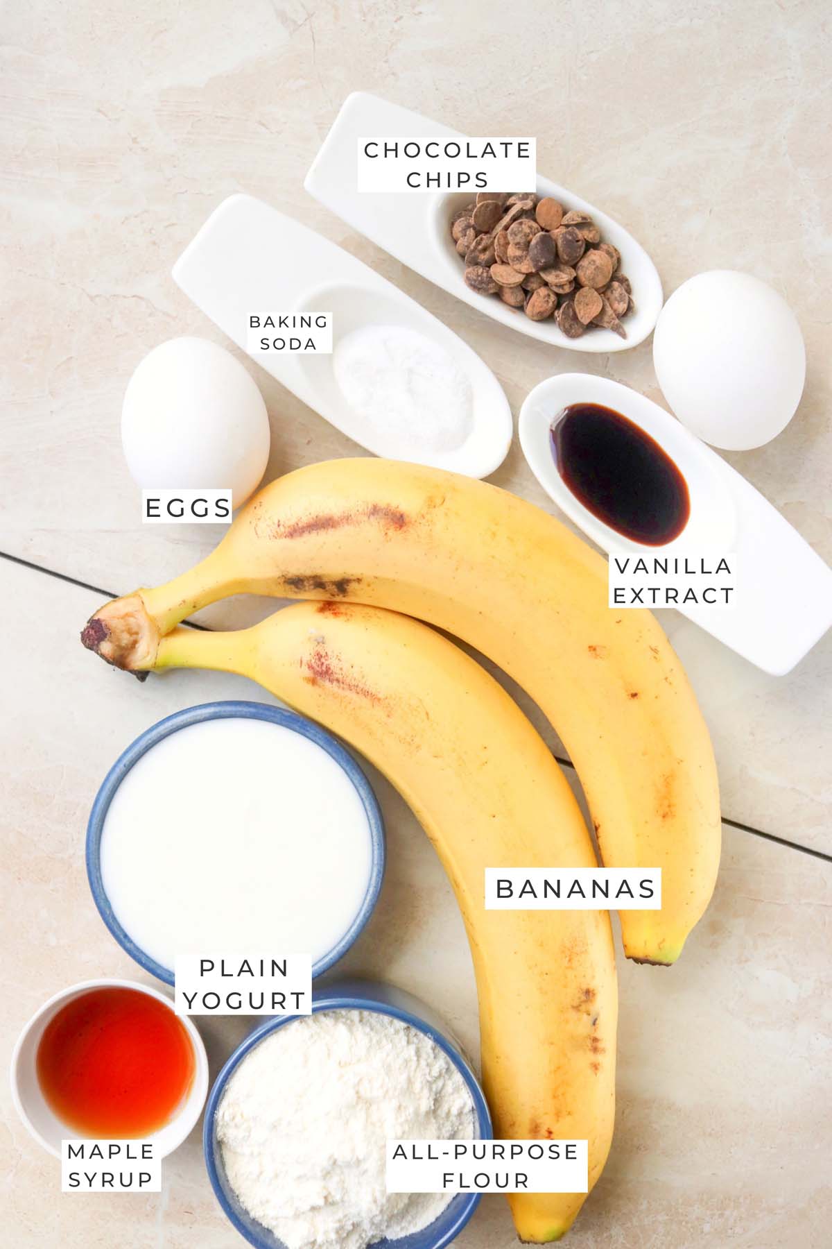 Labeled ingredients for the donuts.