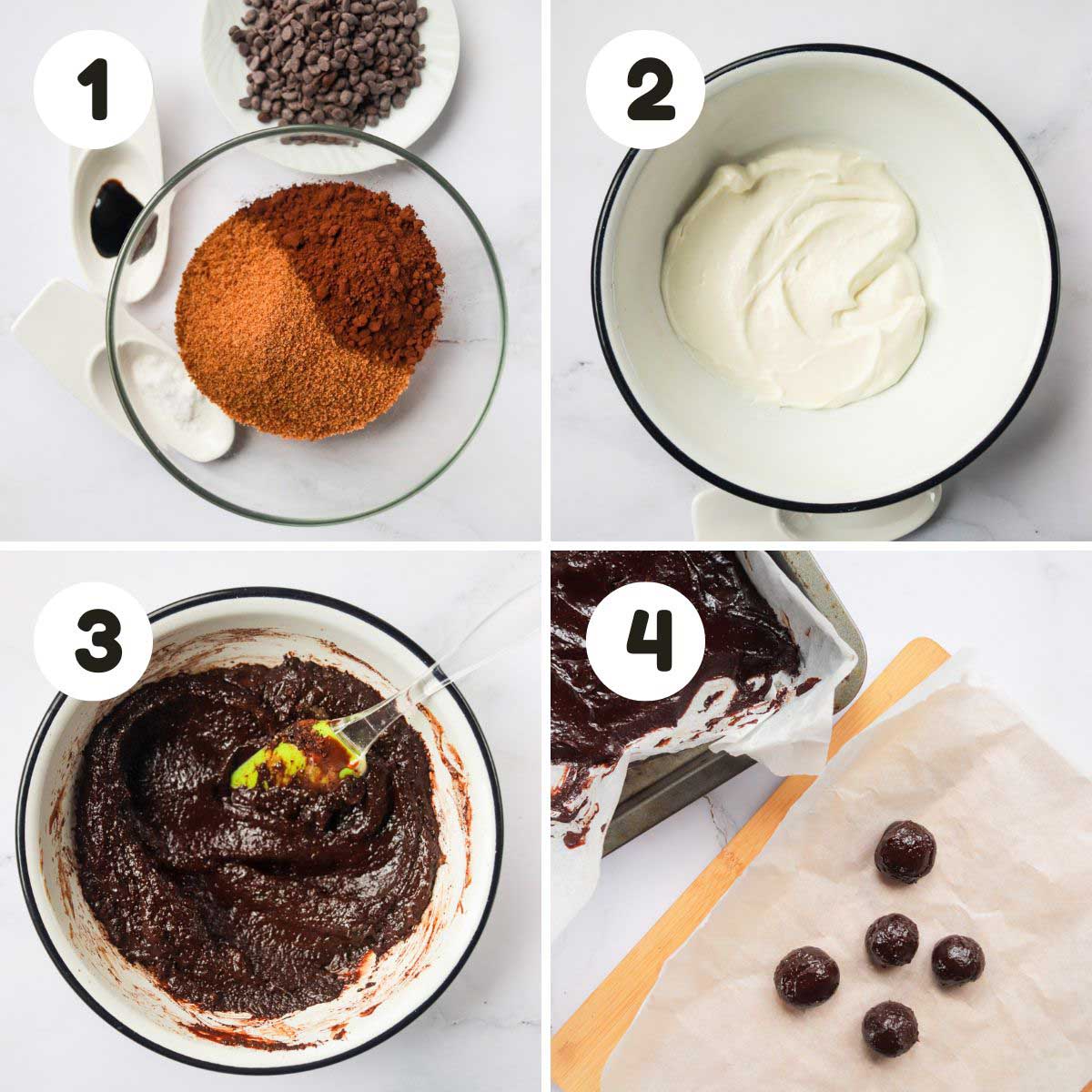 Steps to make the truffles.