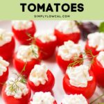 cream cheese stuffed cherry tomatoes pin.