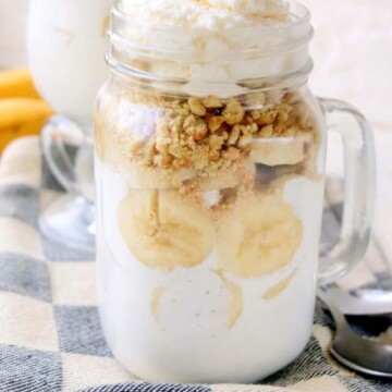 two glass of banana cream pie.