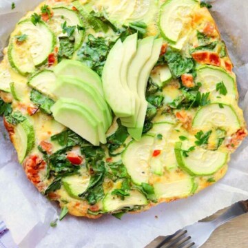 whole egg bake on parchment paper.