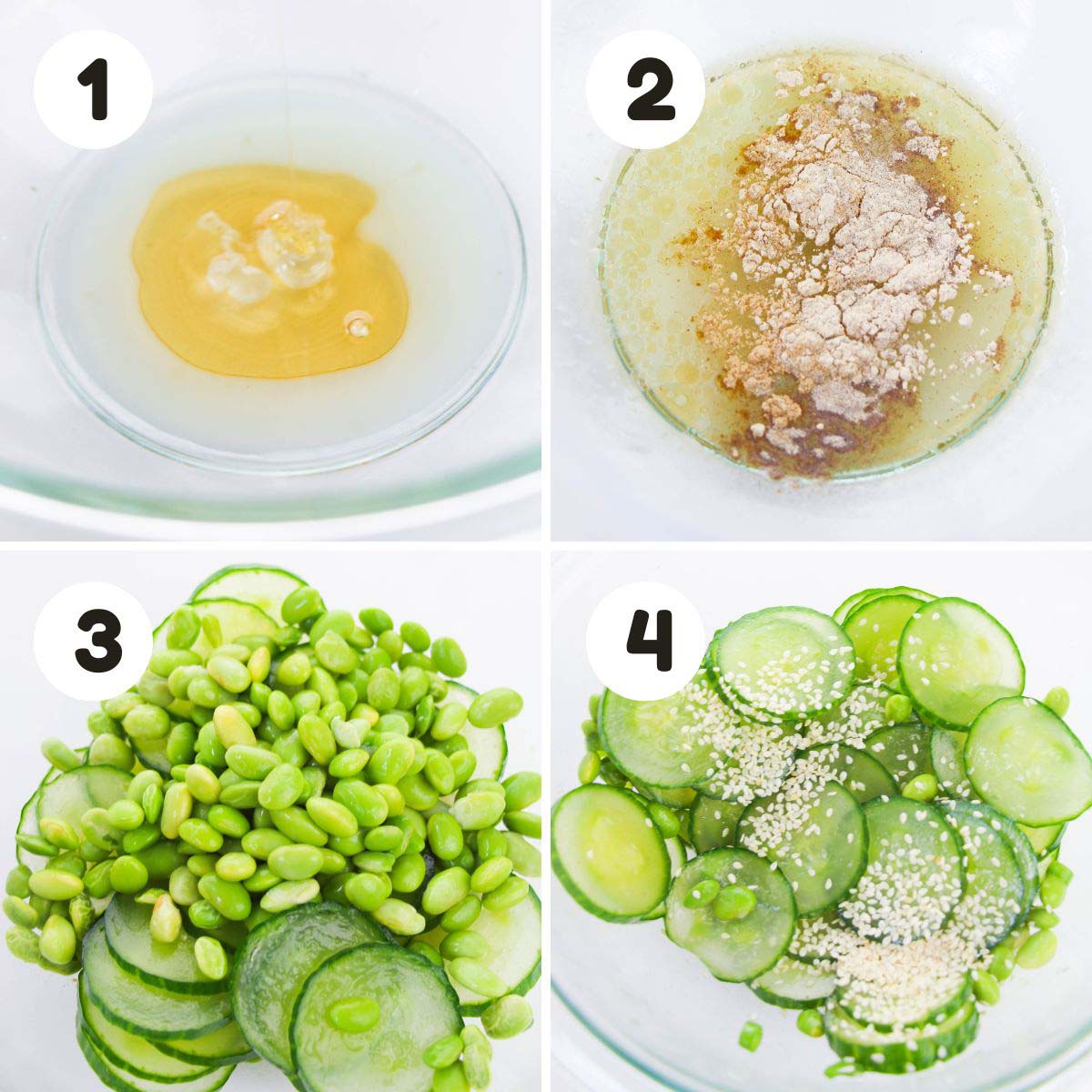 Steps to make the salad.