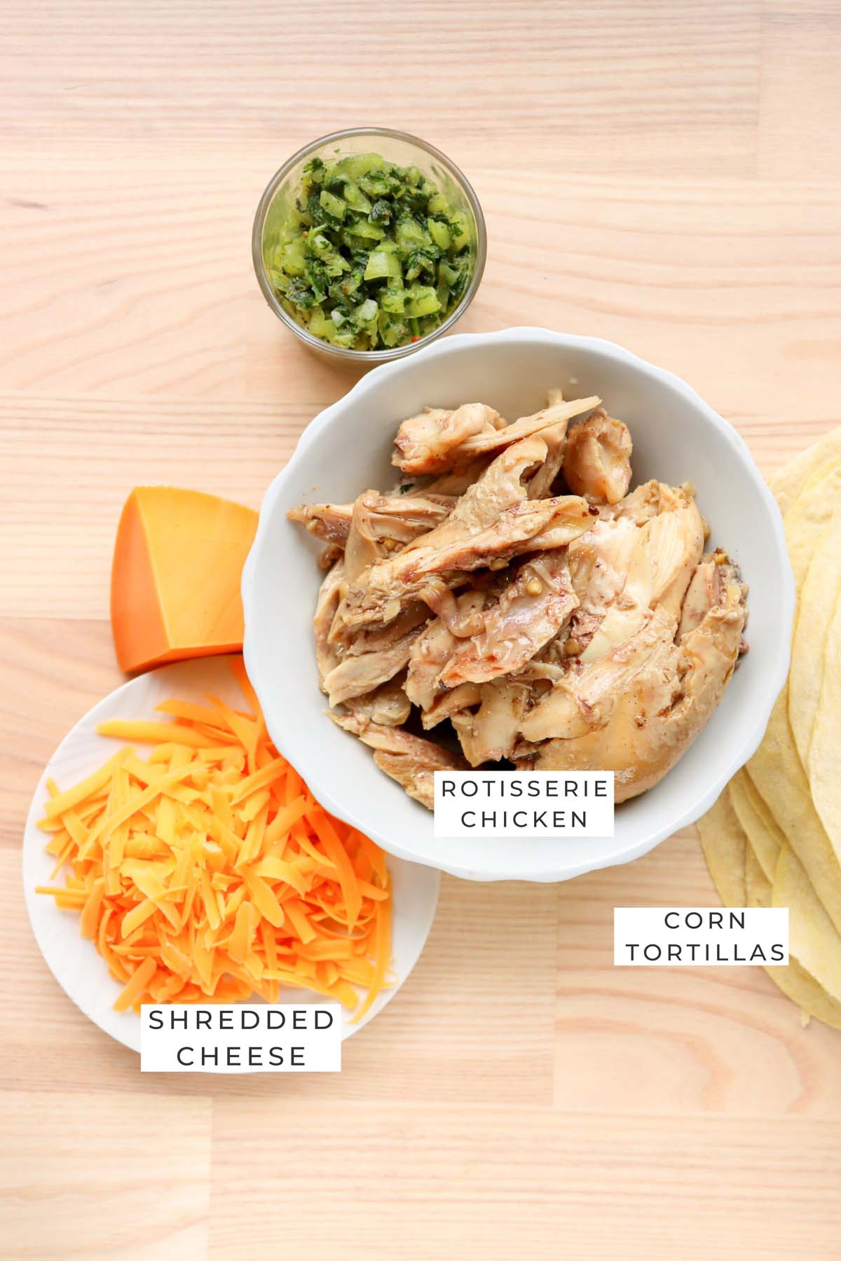 chicken enchiladas labeled ingredients.