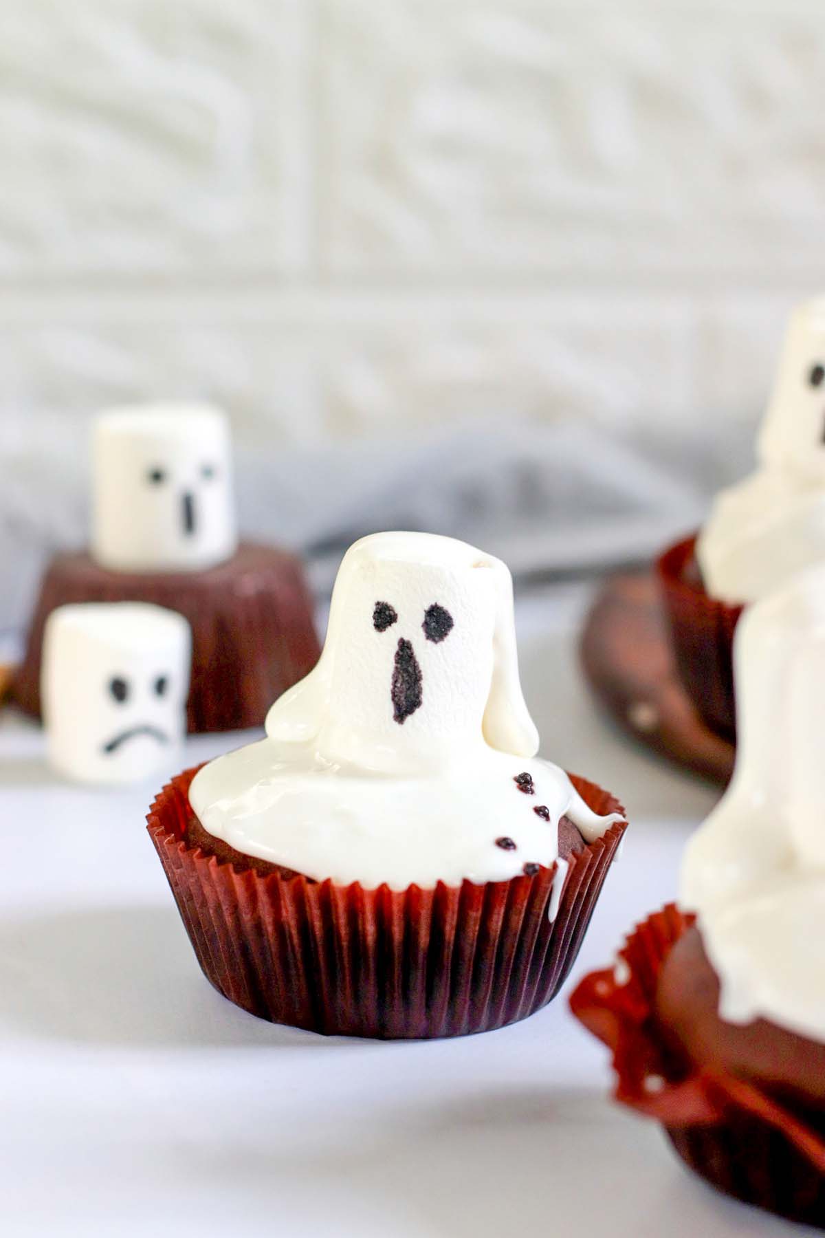 frosted ghost cupcake.