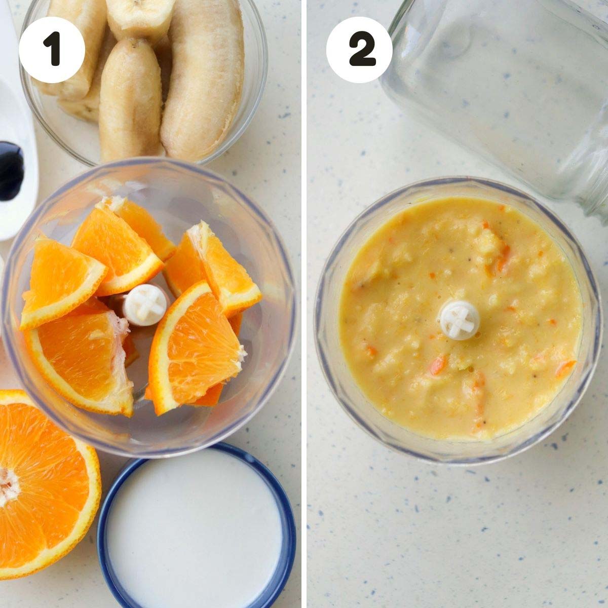 Steps to make the orange drink.