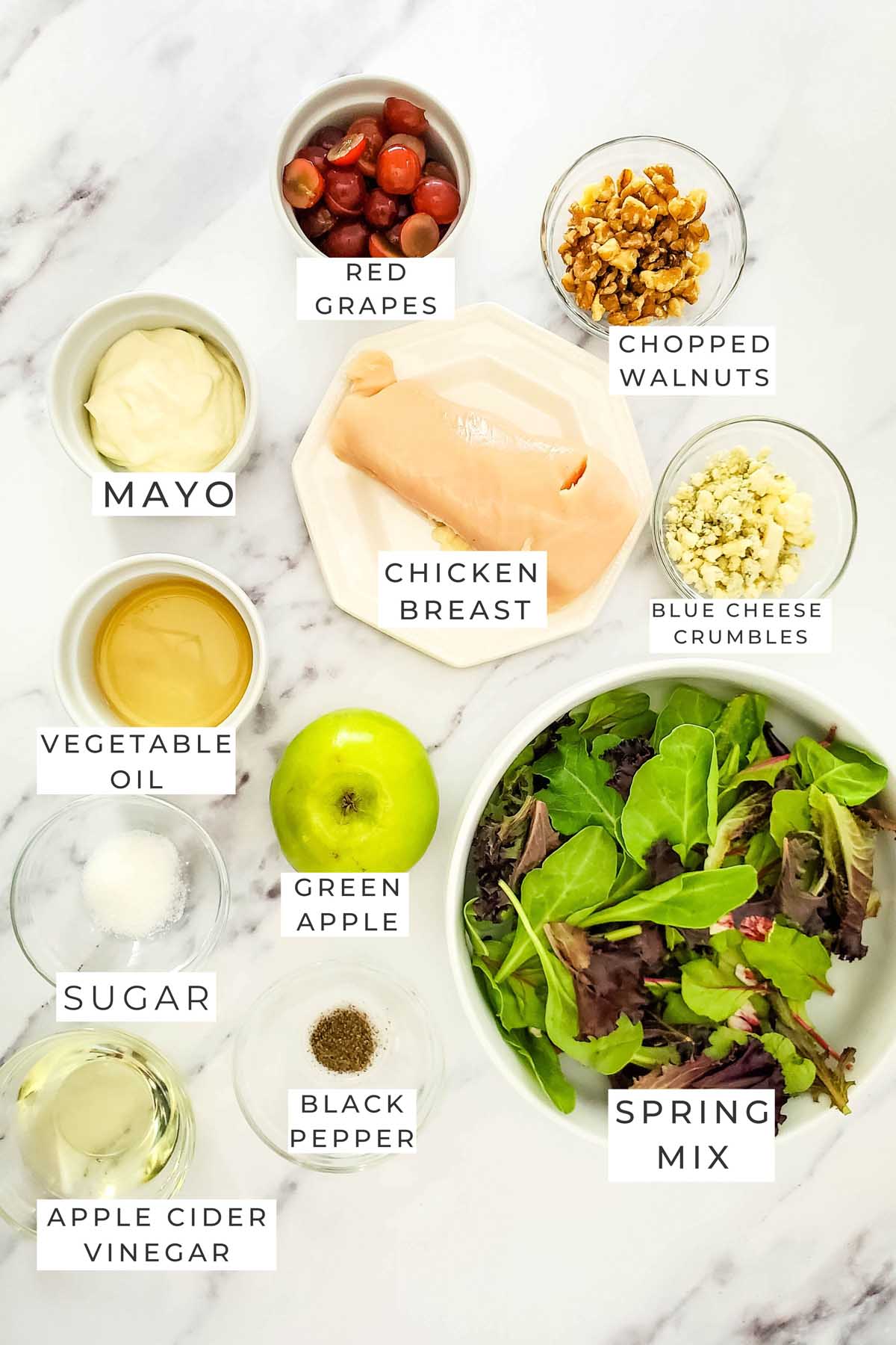 chicken salad labeled ingredients.