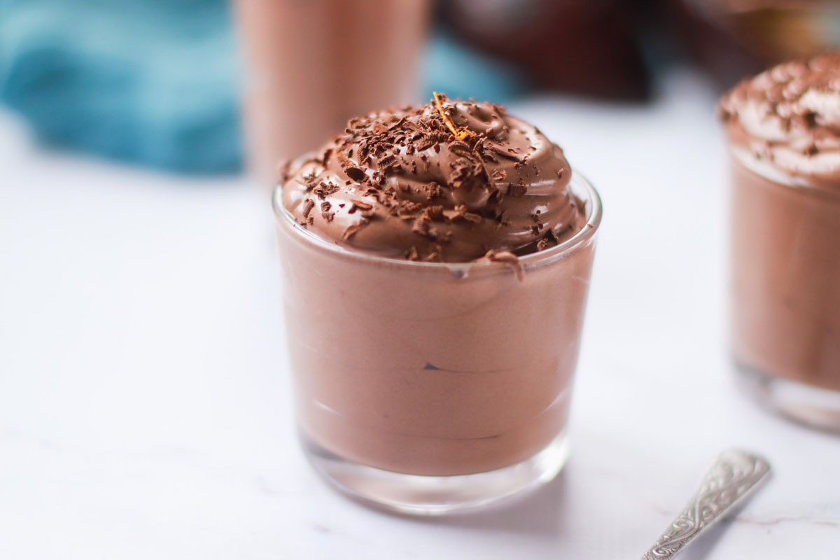 Chocolate pudding in a jar.