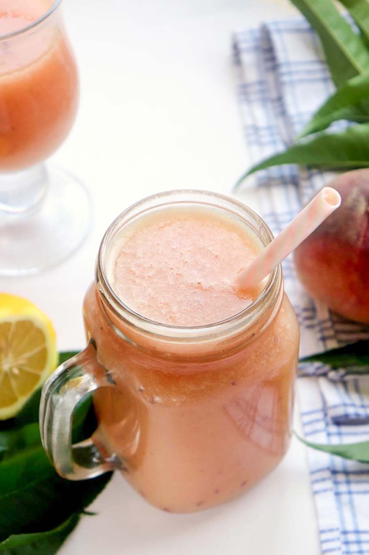 Lemonade in a mason jar.