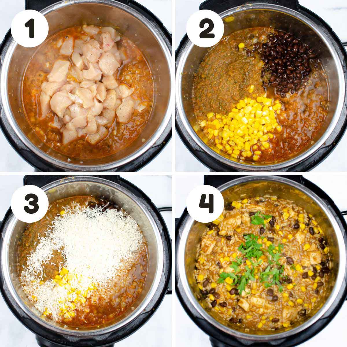 Steps to make the burrito bowls.