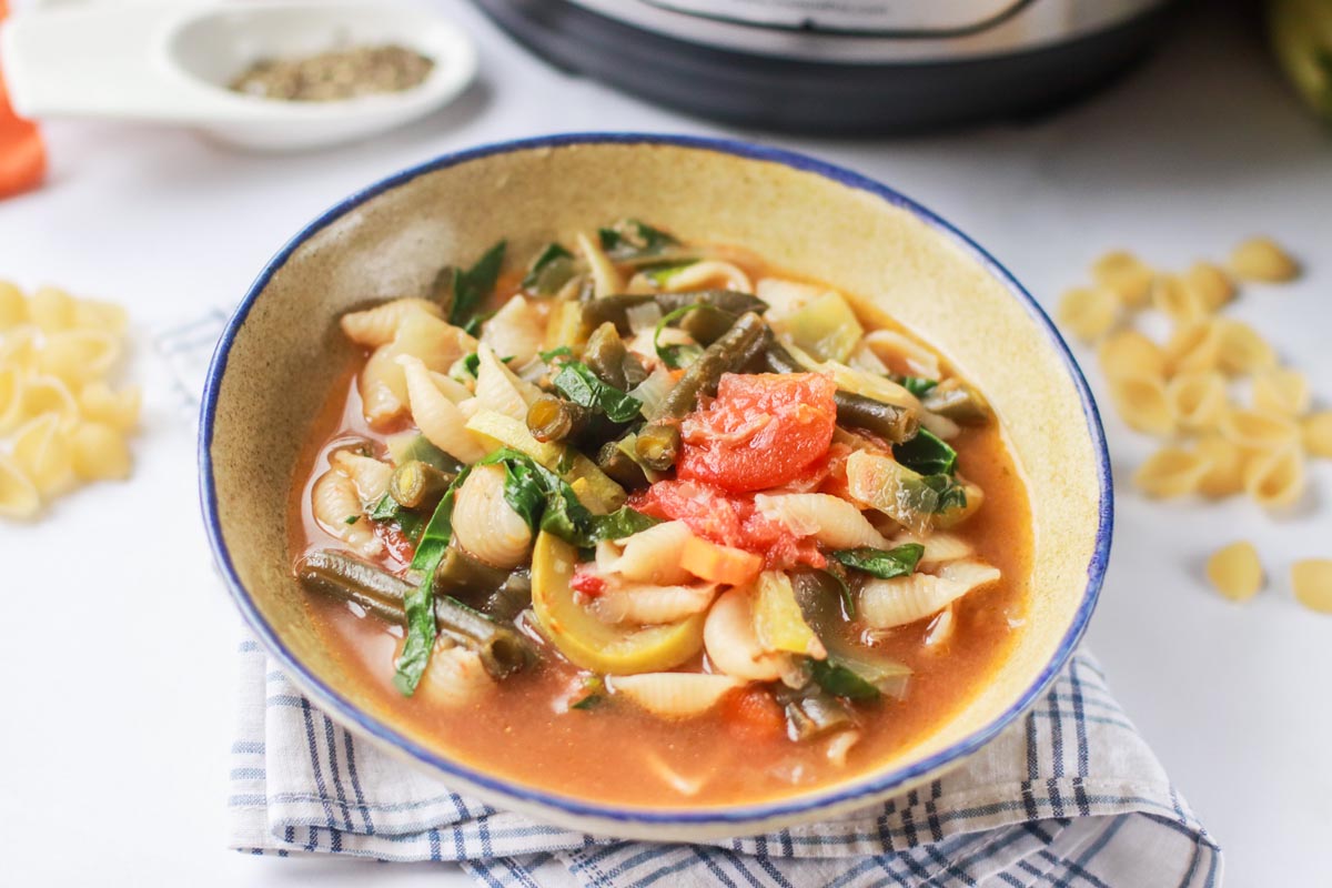 Bowl of vegetable soup.