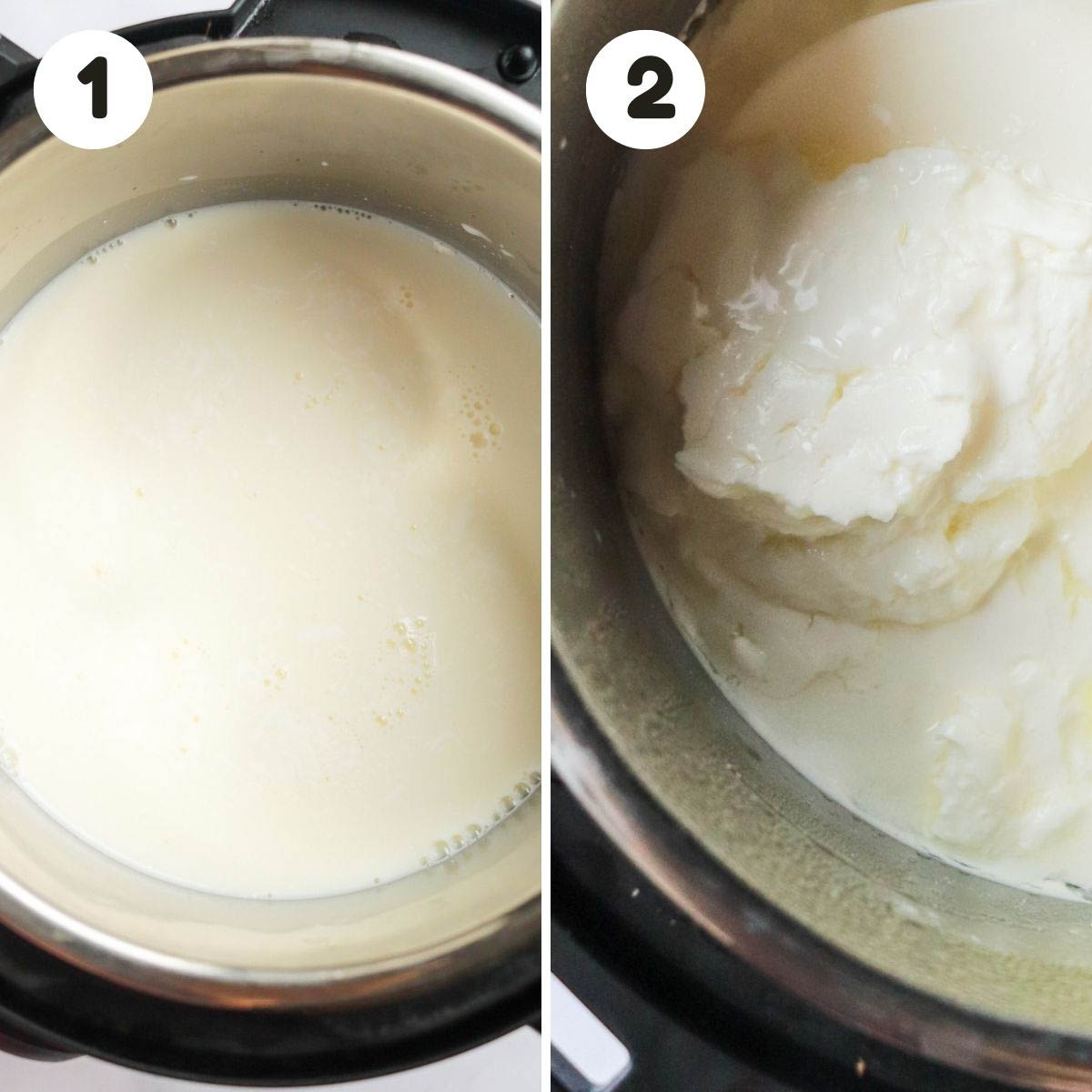 Steps to make the yogurt.