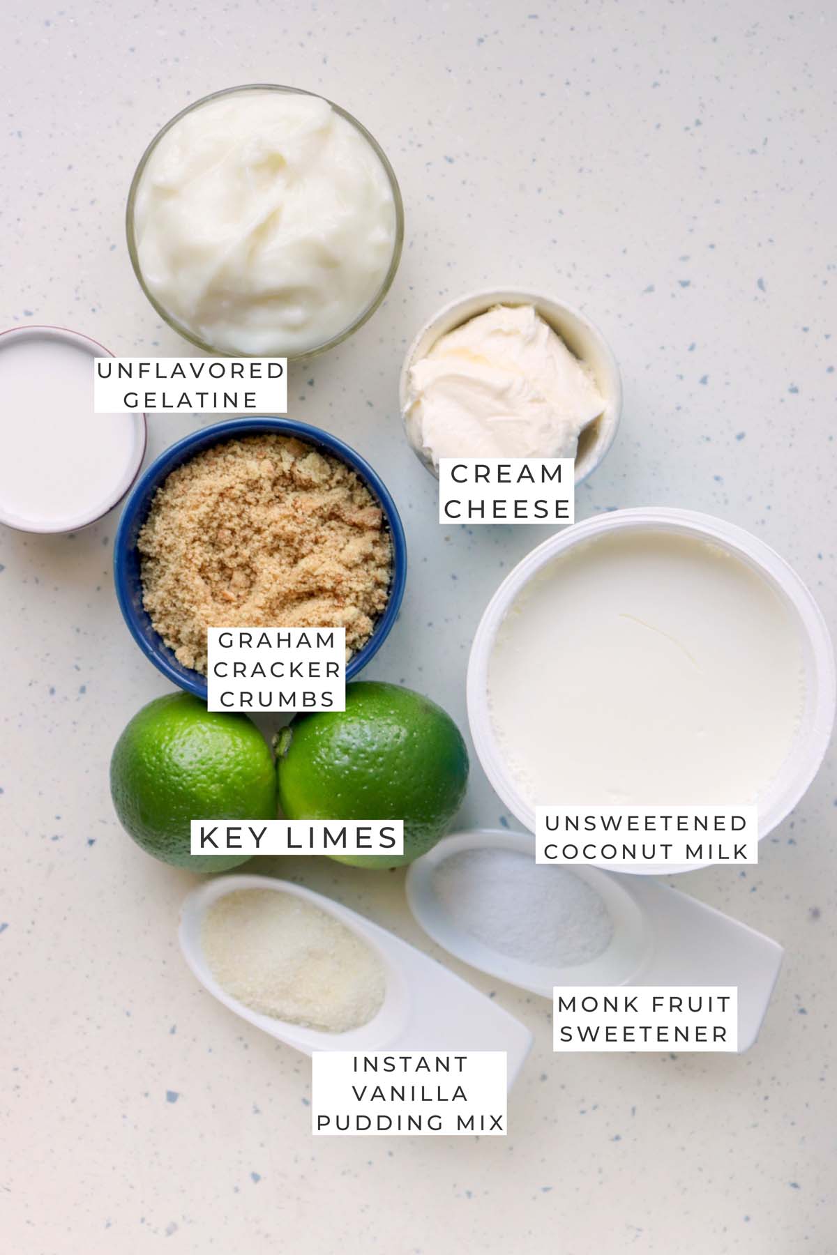 key lime pie labeled ingredients.
