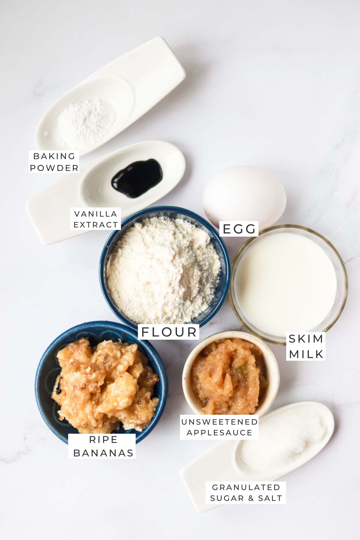 low calorie banana bread labeled ingredients.