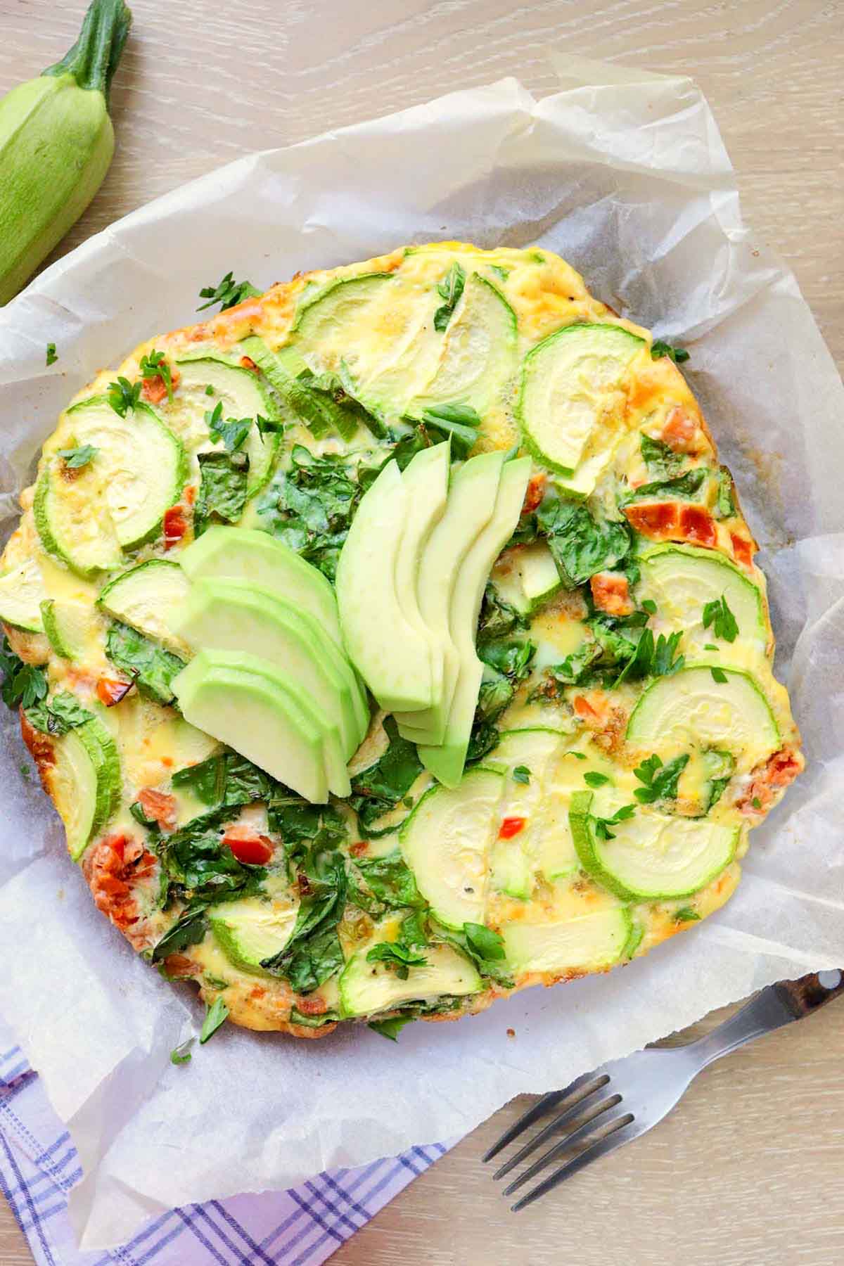 Whole egg bake on parchment paper.