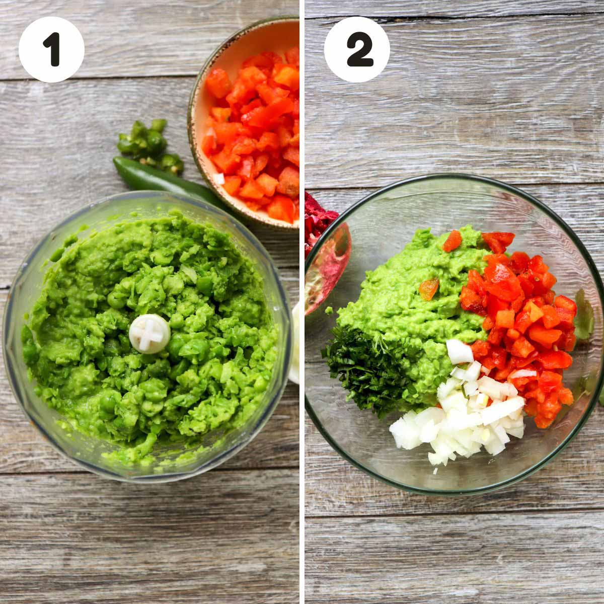 Steps to make the guacamole.