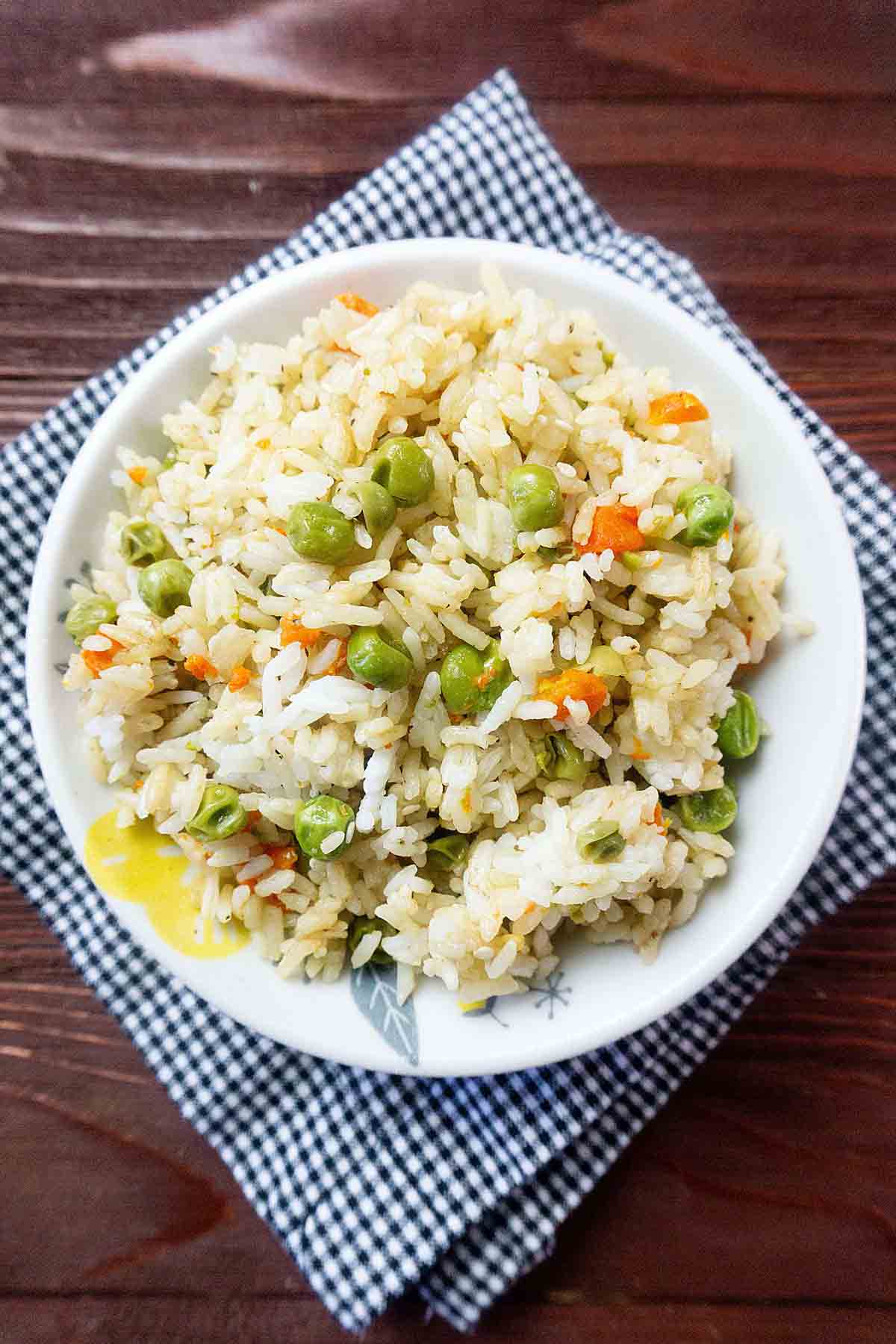 Fried rice in a bowl.