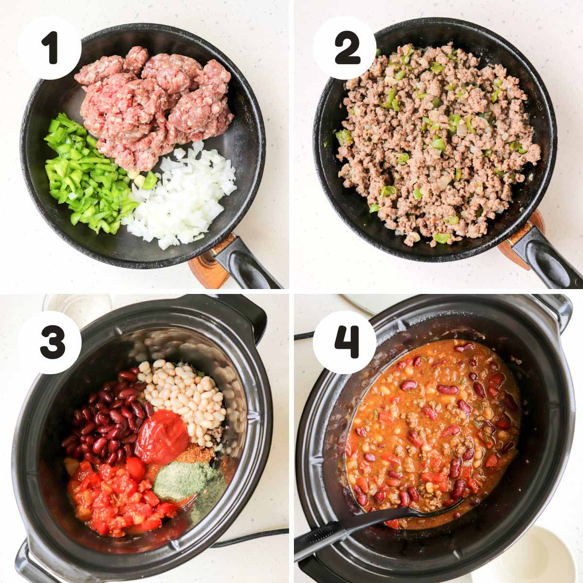 Steps to make the chili.