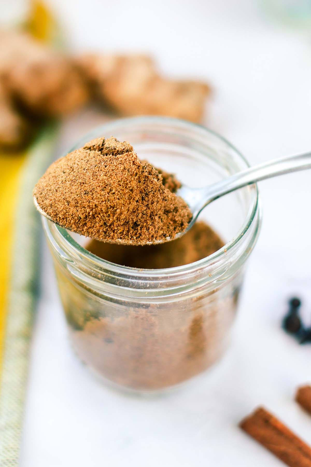 chai spice on a spoon.