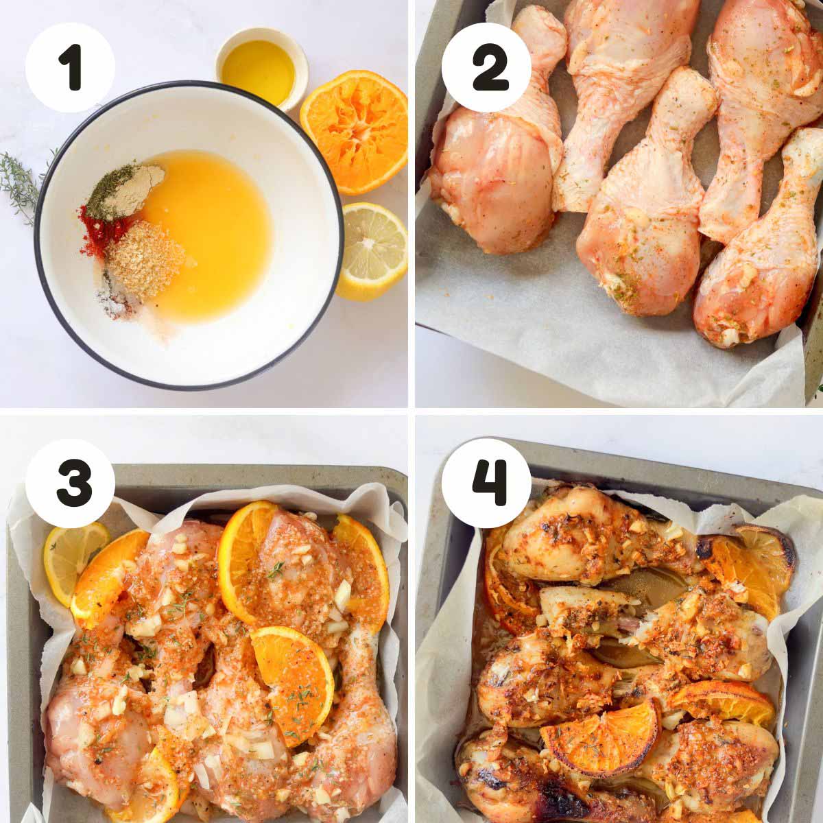 Steps to make the roasted chicken.