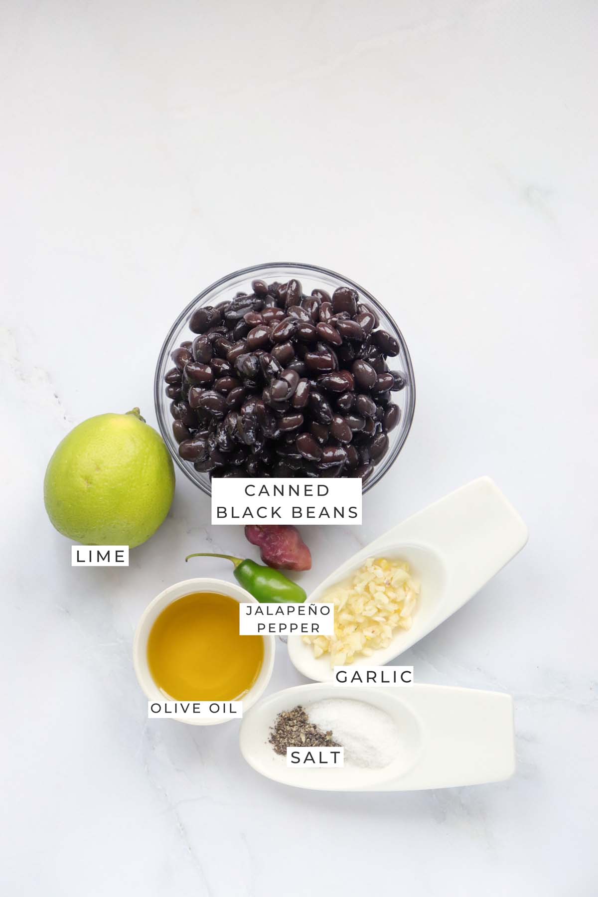 black bean hummus labeled ingredients.